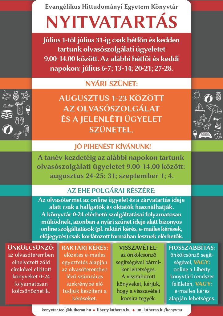 2026 nyári nyitvatartás könyvtár